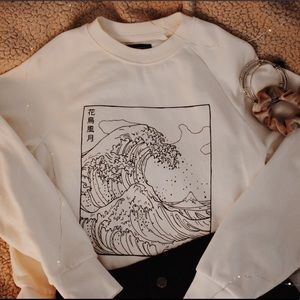 Ivory/Cream Graphic design Crew neck xs